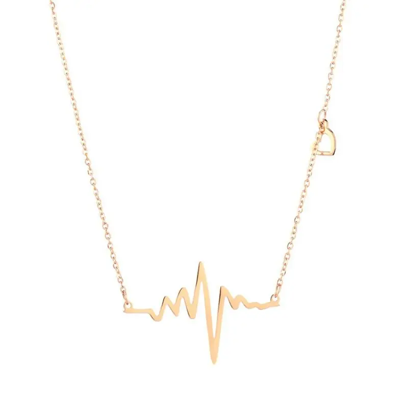 Fashion simple heartbeat frequency rose gold necklace heartbeat female models real gold plating non-fading clavicle chain
Fashion simple heartbeat frequency rose gold necklace heartbeat female models real gold plating non-fading clavicle chain