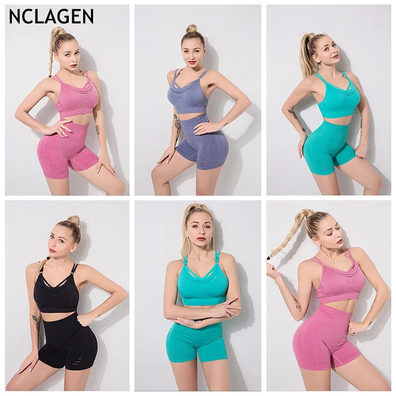 NCLAGEN Women Fitness Sports Yoga Suit Push-up Bra Hip Lifting High Waist Workout Shorts Women Gym Running Top Leggings Set
NCLAGEN Women Fitness Sports Yoga Suit Push-up Bra Hip Lifting High Waist Workout Shorts Women Gym Running Top Leggings Set