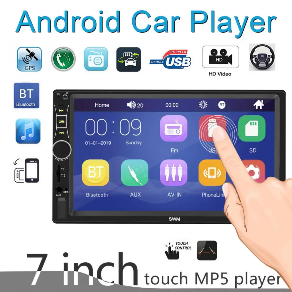 2 DIN 7-дюймовый HD емкостный Bluetooth-совместимый автомобильный стерео FM-радио MP5 Аудио плеер Поддержка Mirrorlink/Управление рулевым колесом
2 DIN 7-дюймовый HD емкостный Bluetooth-совместимый автомобильный стерео FM-радио MP5 Аудио плеер Поддержка Mirrorlink/Управление рулевым колесом