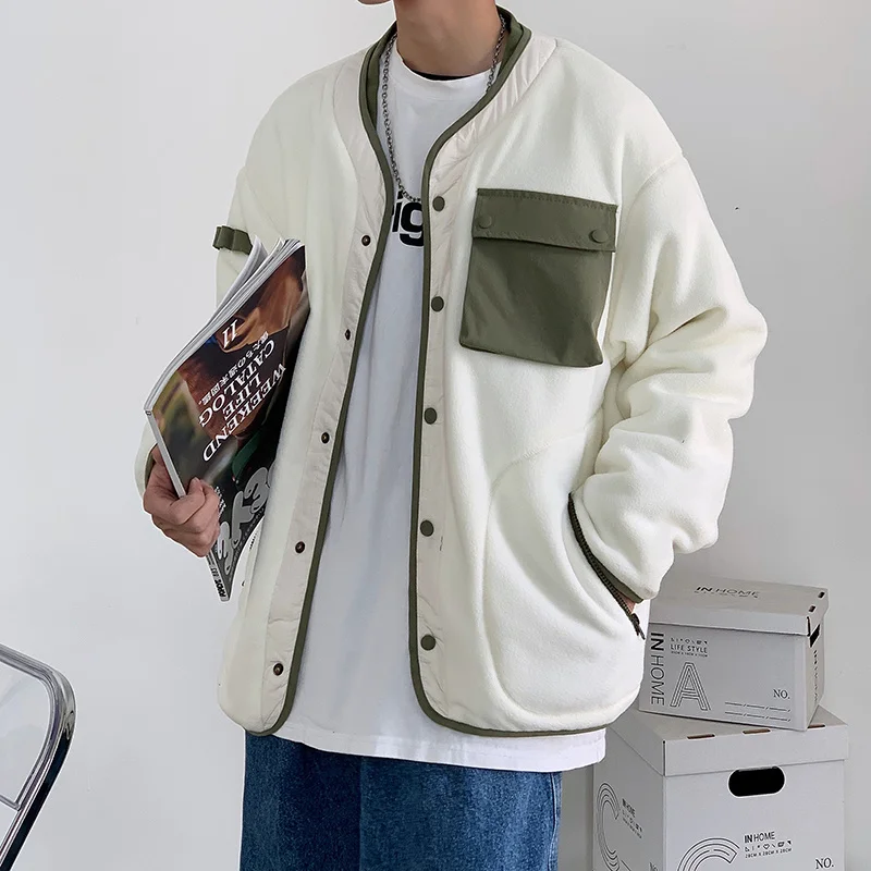 Thick Lamb Fur Jacket Men Warm Fashion Casual Baseball Uniform Jacket Men Streetwear Loose Hip-hop Bomber Jacket Mens Short Coat
Thick Lamb Fur Jacket Men Warm Fashion Casual Baseball Uniform Jacket Men Streetwear Loose Hip-hop Bomber Jacket Mens Short Coat