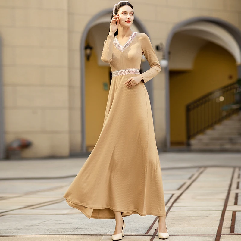 Sweater Dress Autumn Winter Long Dress Knitting Cotton Lace Evening Ball Gown Party Dresses Luxury Dress V-neck DZ1399
Sweater Dress Autumn Winter Long Dress Knitting Cotton Lace Evening Ball Gown Party Dresses Luxury Dress V-neck DZ1399