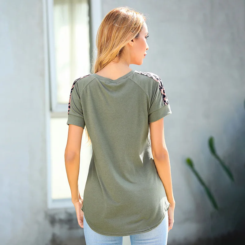 New Women T-shirt Color Block Patchwork Leopard Print Round Neck Raglan Sleeve Irregular Hemline Casual Tops
New Women T-shirt Color Block Patchwork Leopard Print Round Neck Raglan Sleeve Irregular Hemline Casual Tops