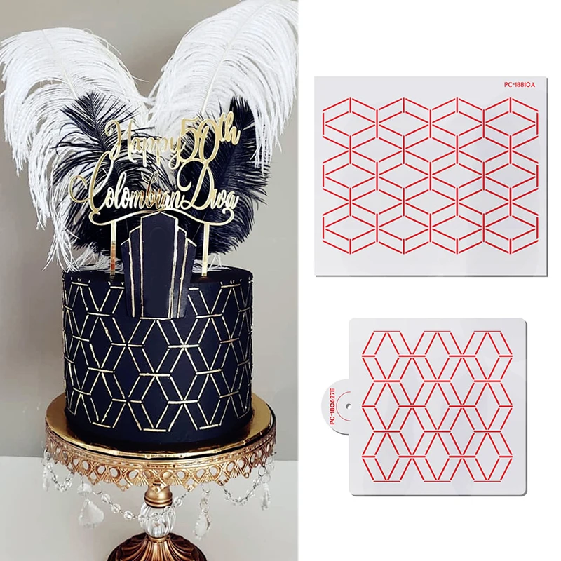 Geometric Rhombus Pattern Cake Stencil PET Lace Cake Boder Stencils Template DIY Drawing Mold Cake Bakeware Decorating Tool
Geometric Rhombus Pattern Cake Stencil PET Lace Cake Boder Stencils Template DIY Drawing Mold Cake Bakeware Decorating Tool