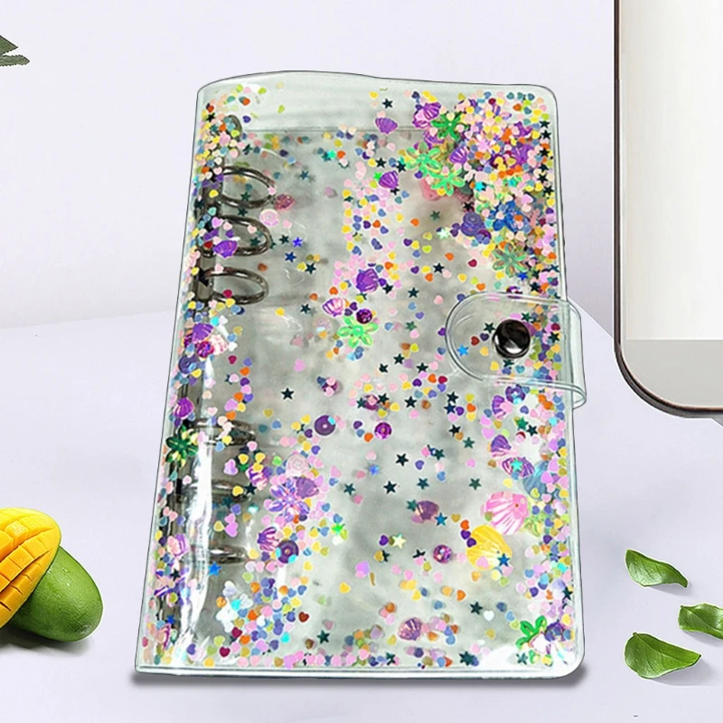 A5 A6 Glitter Sequins Loose Leaf Binder Notebook Cover Transparent 6 Rings File Folder Stationery Office Supplies
A5 A6 Glitter Sequins Loose Leaf Binder Notebook Cover Transparent 6 Rings File Folder Stationery Office Supplies