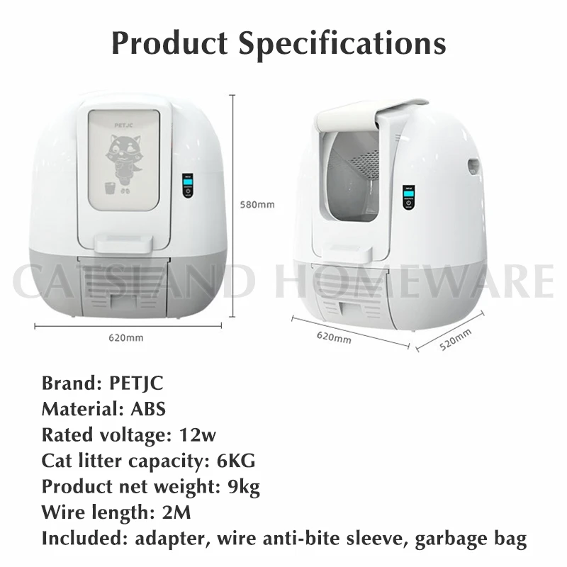 PETJC 2021 NEW Automatic Cat Litter Box Large Cat Supplies Fully Enclosed Smart Electric Cat Toilet Anti-Sand Litter Box
PETJC 2021 NEW Automatic Cat Litter Box Large Cat Supplies Fully Enclosed Smart Electric Cat Toilet Anti-Sand Litter Box