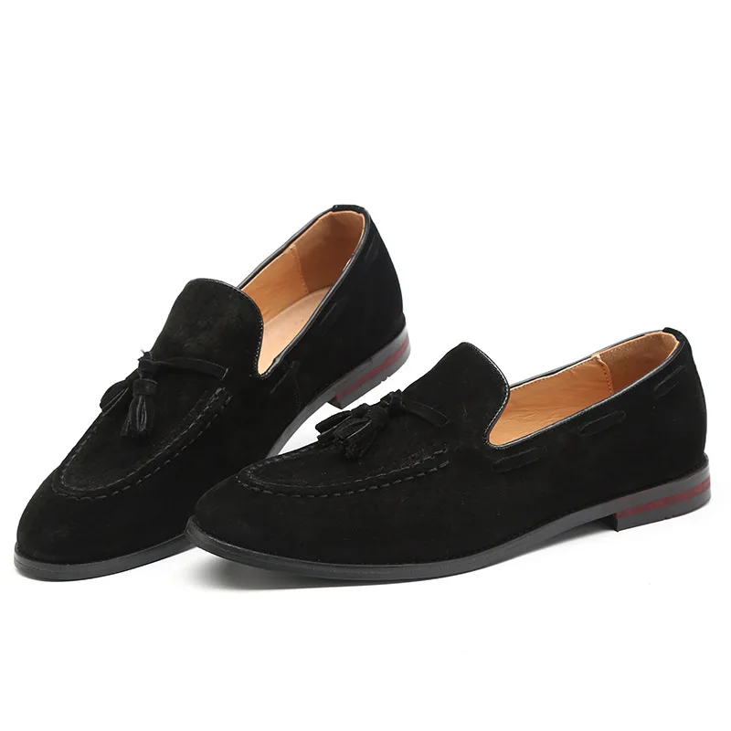 Autumn 2021 New Men's PU Leather Fashion One Foot Pedal Lefu Shoes Formal Groom Shoes Tassel Decoration Hot Men's Shoes KS127