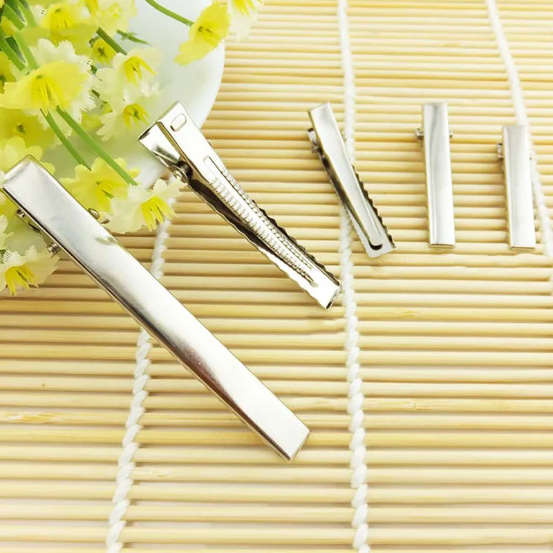 

Flat Metal Hair Accessories Alligator Clips Single Prong Hairpins Barrette Bows DIY Jewelry