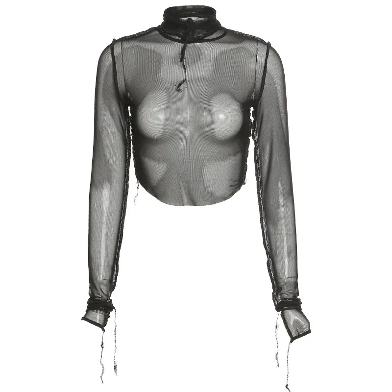 Transparent Sexy Mesh Womens T-Shirts Autumn Fashion Y2K Girls' Streetwear Turtleneck Long Sleeve Cute Crop Tee Shirts Mujer
Transparent Sexy Mesh Womens T-Shirts Autumn Fashion Y2K Girls' Streetwear Turtleneck Long Sleeve Cute Crop Tee Shirts Mujer