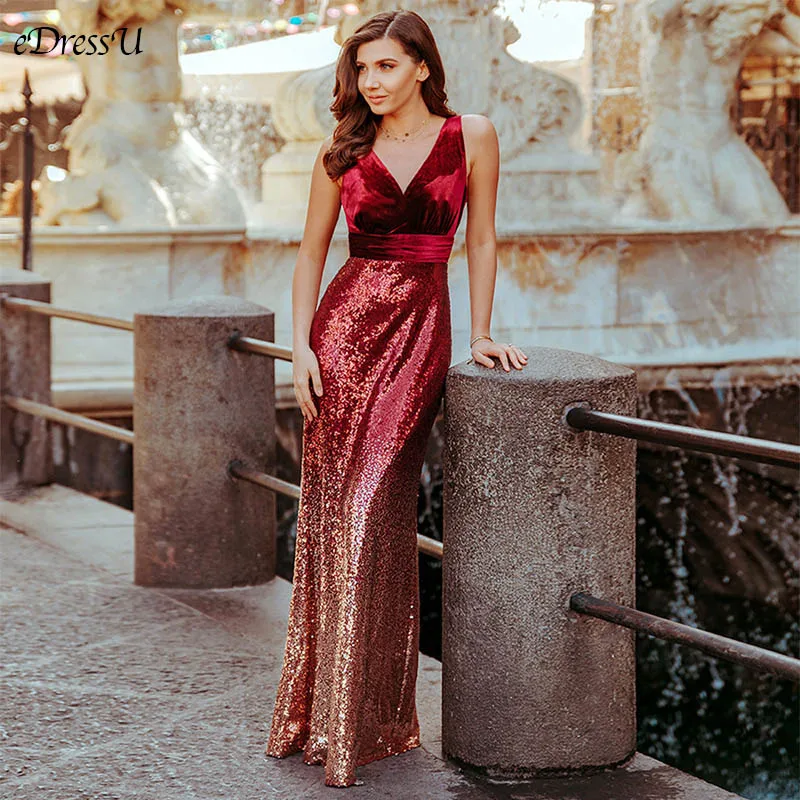 Gradient Sequins Evening Dress Velvet Fromal Dress Sexy V-Neck Evening Party Dress Vestido de Fiesta Long Prom Dress HYG-H2010
Gradient Sequins Evening Dress Velvet Fromal Dress Sexy V-Neck Evening Party Dress Vestido de Fiesta Long Prom Dress HYG-H2010