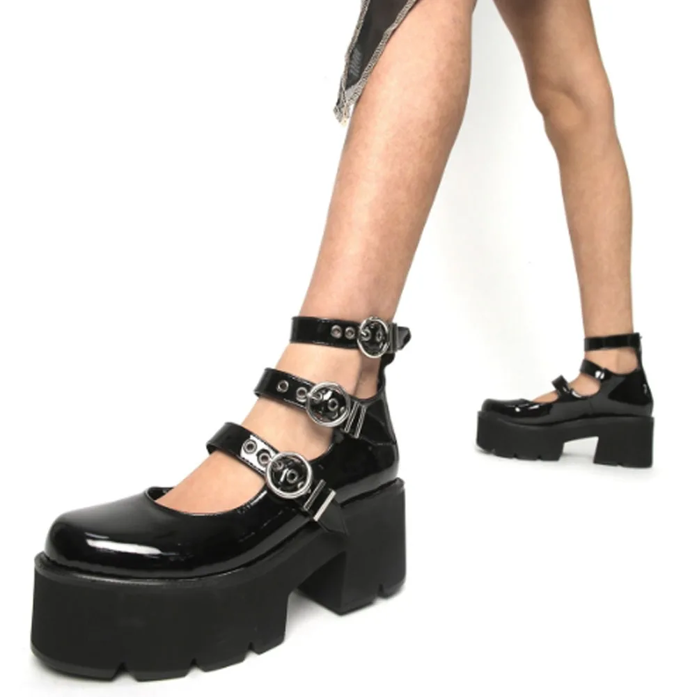BONJOMARISA Brand New Female Pumps Solid Buckle Shallow Platform Pumps Women High Heel Punk Gothic Design Cosplay Shoes Woman
BONJOMARISA Brand New Female Pumps Solid Buckle Shallow Platform Pumps Women High Heel Punk Gothic Design Cosplay Shoes Woman