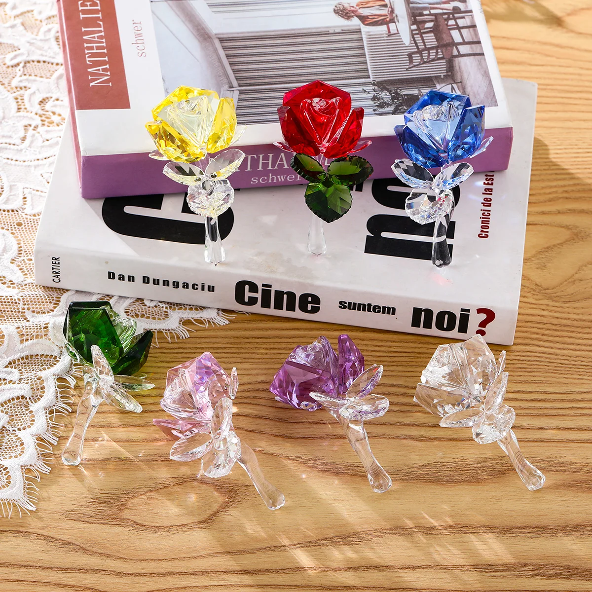 Handcrafted Romantic Crystal Rose Flower Decoration Rose for Valentine Christmas Lover Gifts
Handcrafted Romantic Crystal Rose Flower Decoration Rose for Valentine Christmas Lover Gifts