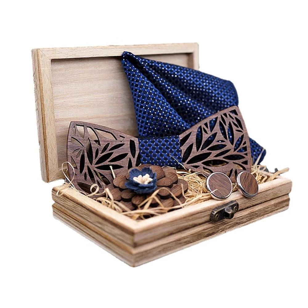 Мужской деревянный галстук-бабочка ручной работы с подходящим карманом и комплектом мужских запонок
Мужской деревянный галстук-бабочка ручной работы с подходящим карманом и комплектом мужских запонок