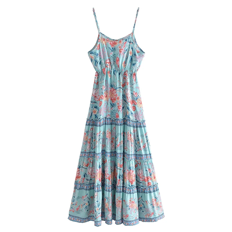 YENKYE Summer Women Vintage Floral Print Sexy Sling Boho Long Dress Female Drawstring Waist A-line Holiday Dress Ladies Vestido
YENKYE Summer Women Vintage Floral Print Sexy Sling Boho Long Dress Female Drawstring Waist A-line Holiday Dress Ladies Vestido
