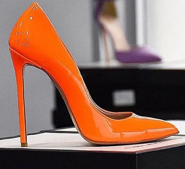 Classical Shallow Cut Women Pumps Solid Orange Pointed Toe Thin Heels Pumps Patent Leather Ladies Stiletto Wedding Bride Shoes
Classical Shallow Cut Women Pumps Solid Orange Pointed Toe Thin Heels Pumps Patent Leather Ladies Stiletto Wedding Bride Shoes