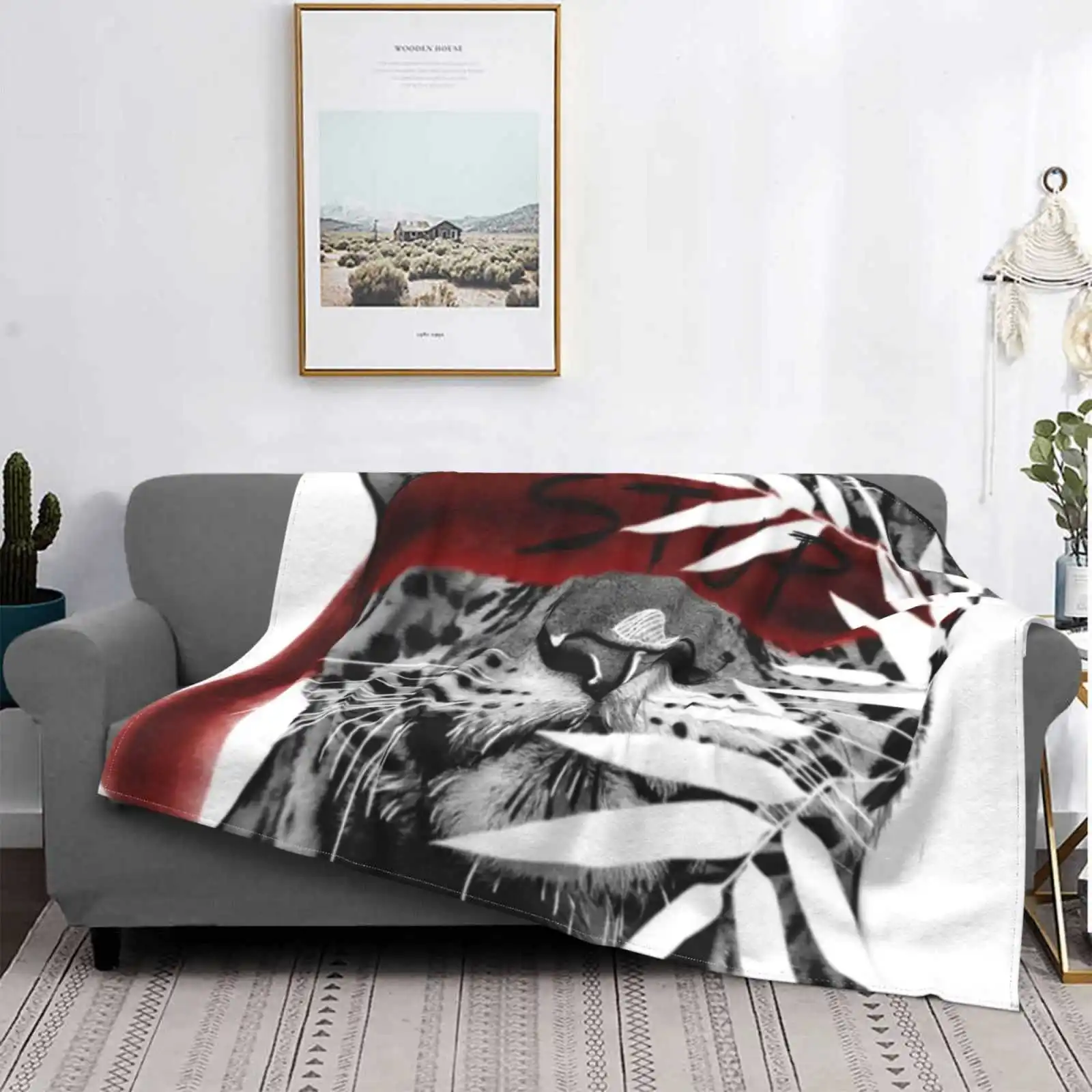 

Blood In The Jungle - Sangue Na Selva New Selling Custom Print Flannel Soft Blanket Onça Selva Floresta Selvagem Sangue