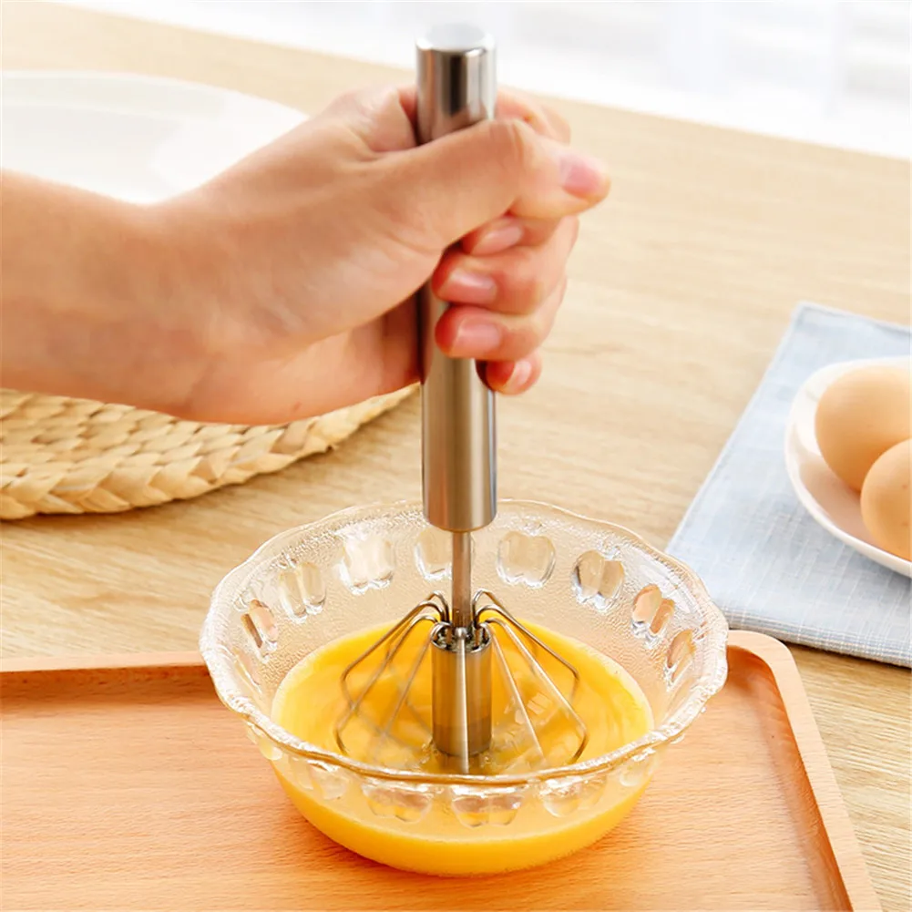 Hand Pressure Semi-automatic Egg Beater Stainless Steel Self Turning Cream Utensils Whisk Manual Mixer Kitchen Accessories Tools
Hand Pressure Semi-automatic Egg Beater Stainless Steel Self Turning Cream Utensils Whisk Manual Mixer Kitchen Accessories Tools