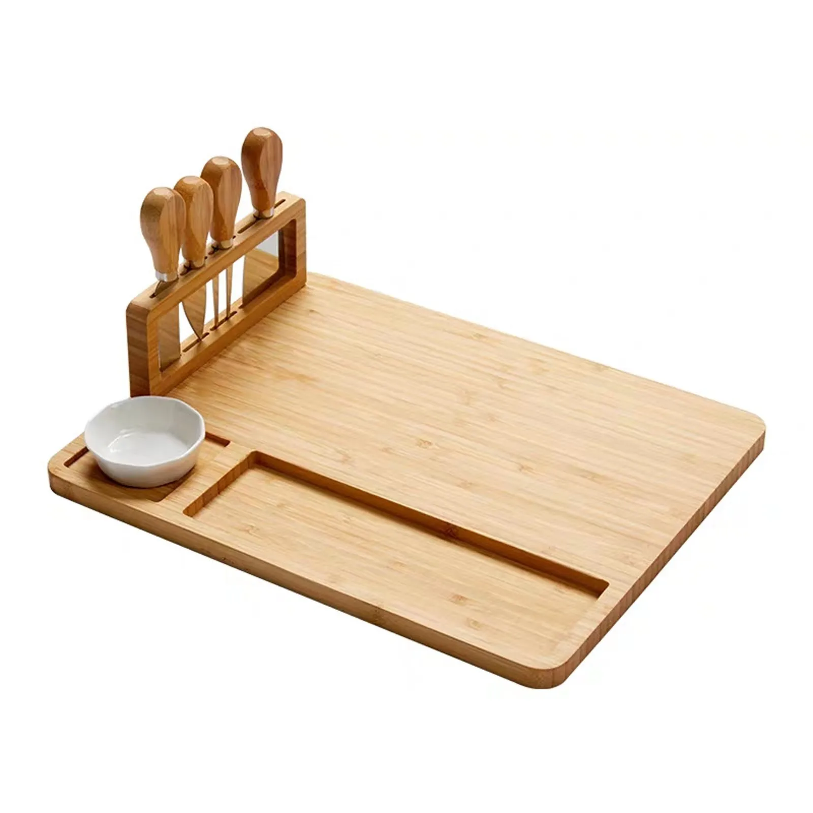 New 2021 High Quality Bamboo Cheese Board Knife Set Charcuterie Platter Cutter Serving Tray Kitchen Home & Garden Accessories
New 2021 High Quality Bamboo Cheese Board Knife Set Charcuterie Platter Cutter Serving Tray Kitchen Home & Garden Accessories