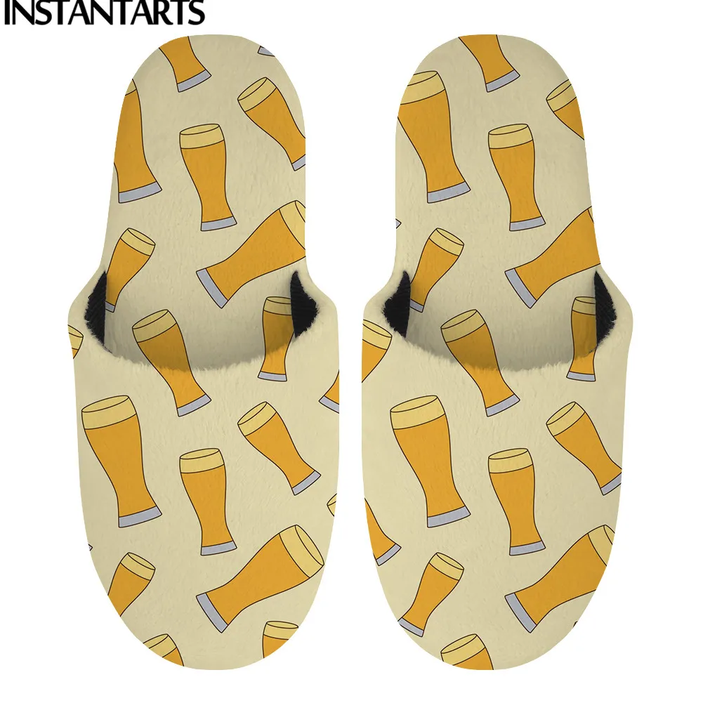 INSTANTARTS Yellow Beer Print Men Women Winter Thick Warm Slippers Home Indoor Slippers Non-slip Platform Flat Slides Lady Home
INSTANTARTS Yellow Beer Print Men Women Winter Thick Warm Slippers Home Indoor Slippers Non-slip Platform Flat Slides Lady Home