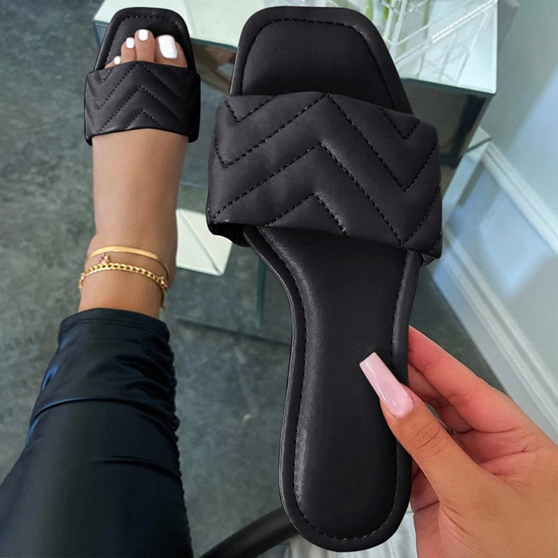 Brand Slippers Women Slip On Slides Fashion Square Toe PU Leather Flat Sandals Shoes 2021 Female Outdoor Woman Slippers Casual
Brand Slippers Women Slip On Slides Fashion Square Toe PU Leather Flat Sandals Shoes 2021 Female Outdoor Woman Slippers Casual