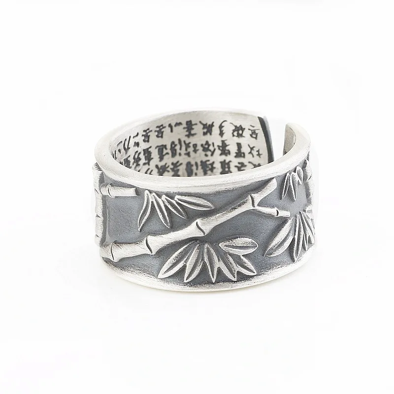silver wholesale product 999 fine silver matte hugely increased bamboo heart sutra opening ring joker men and women
silver wholesale product 999 fine silver matte hugely increased bamboo heart sutra opening ring joker men and women