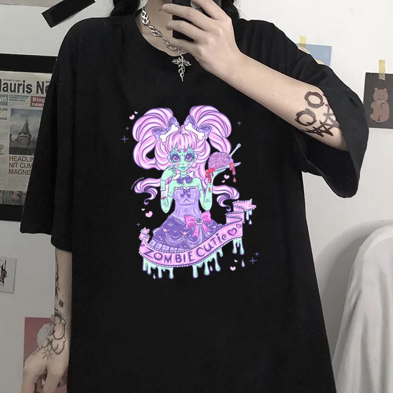 Kawaii Zombie Cutie Print T Shirt Men Harajuku Oversized T-shirt Female Gothic Short Sleeve Black Tee Stylish Women T-shirts
Kawaii Zombie Cutie Print T Shirt Men Harajuku Oversized T-shirt Female Gothic Short Sleeve Black Tee Stylish Women T-shirts