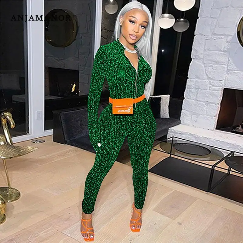 ANJAMANOR Fashion Shiny Zip Up Jumpsuit Long Sleeve Romper Autumn Winter Sexy Club Outfits for Women 2021 Night Club D42-DB31
ANJAMANOR Fashion Shiny Zip Up Jumpsuit Long Sleeve Romper Autumn Winter Sexy Club Outfits for Women 2021 Night Club D42-DB31