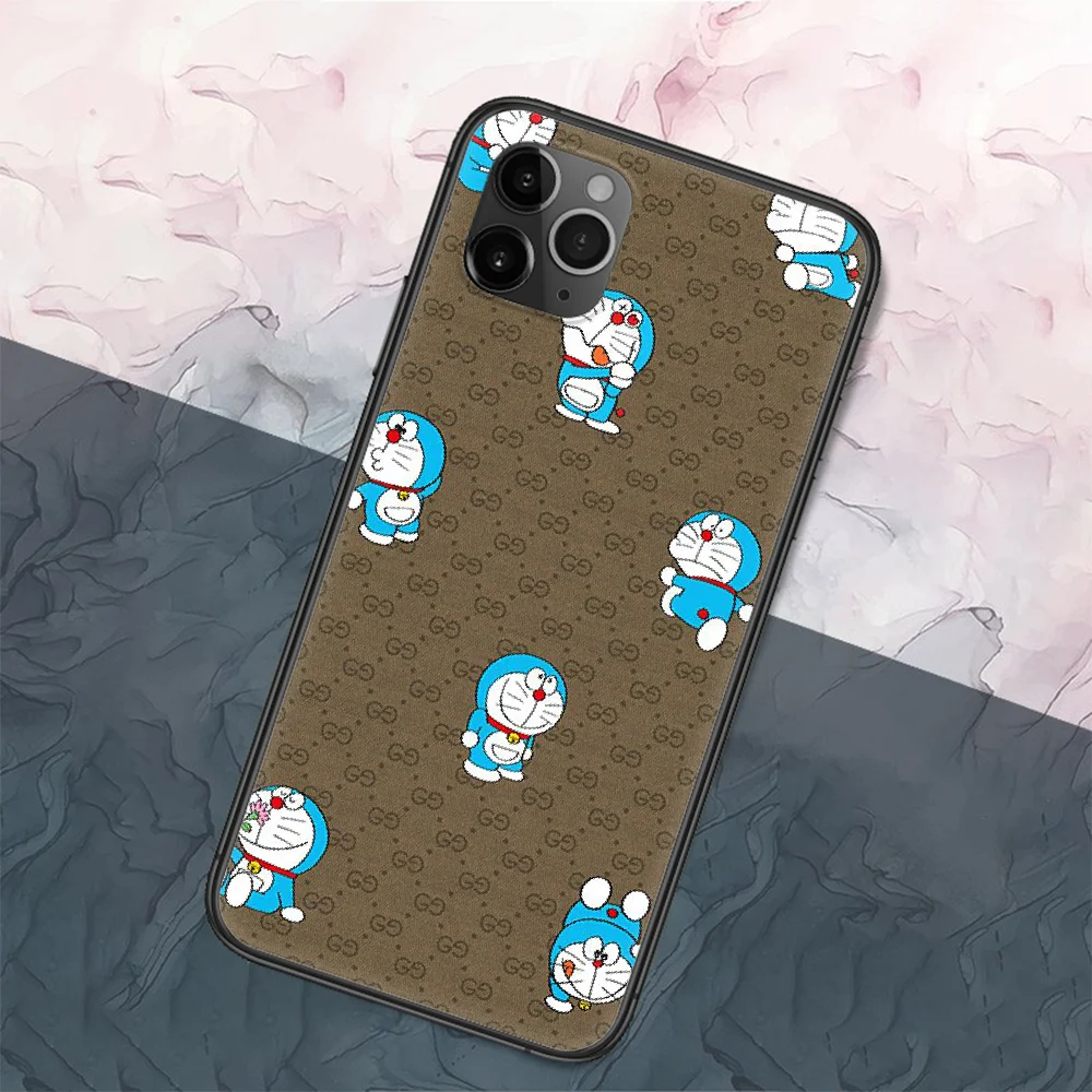 Cartoon Doraemon Cute Phone Case Cover Hull For iphone 5 5s se 2 6 6s 7 8 12 mini plus X XS XR 11 PRO MAX black soft cell cover