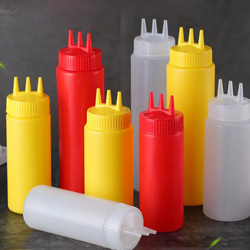 3 Holes Twist Cap Squeeze Bottle Food Grade Plastic Ketchup Mustard Mayo Sauces Olive Oil Bottles Kitchen Gadgets
3 Holes Twist Cap Squeeze Bottle Food Grade Plastic Ketchup Mustard Mayo Sauces Olive Oil Bottles Kitchen Gadgets