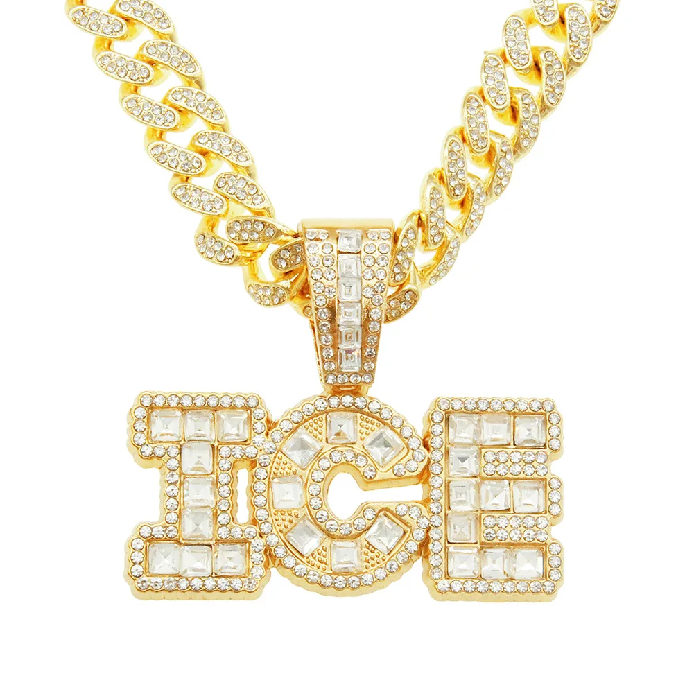 Hip-Hop letters Jewelry Iced Out Zircon ICE Pendant With 13mm Bling Cuban Chain Chokers Necklace For Men
Hip-Hop letters Jewelry Iced Out Zircon ICE Pendant With 13mm Bling Cuban Chain Chokers Necklace For Men
