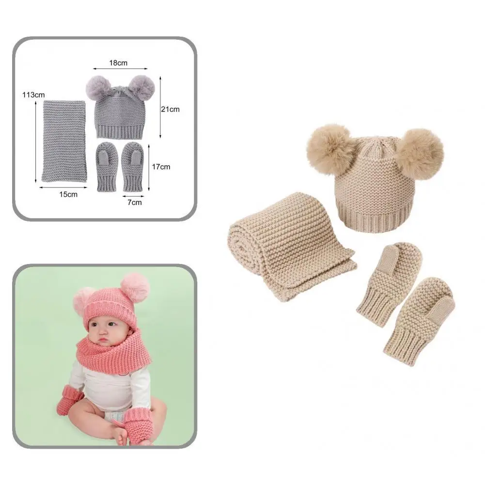 High Quality Adorable Breathable Fake Pompon Baby Cap Scarf Mittens Cap Neckcloth Mittens Cap Neckcloth Mittens 1 Set
High Quality Adorable Breathable Fake Pompon Baby Cap Scarf Mittens Cap Neckcloth Mittens Cap Neckcloth Mittens 1 Set