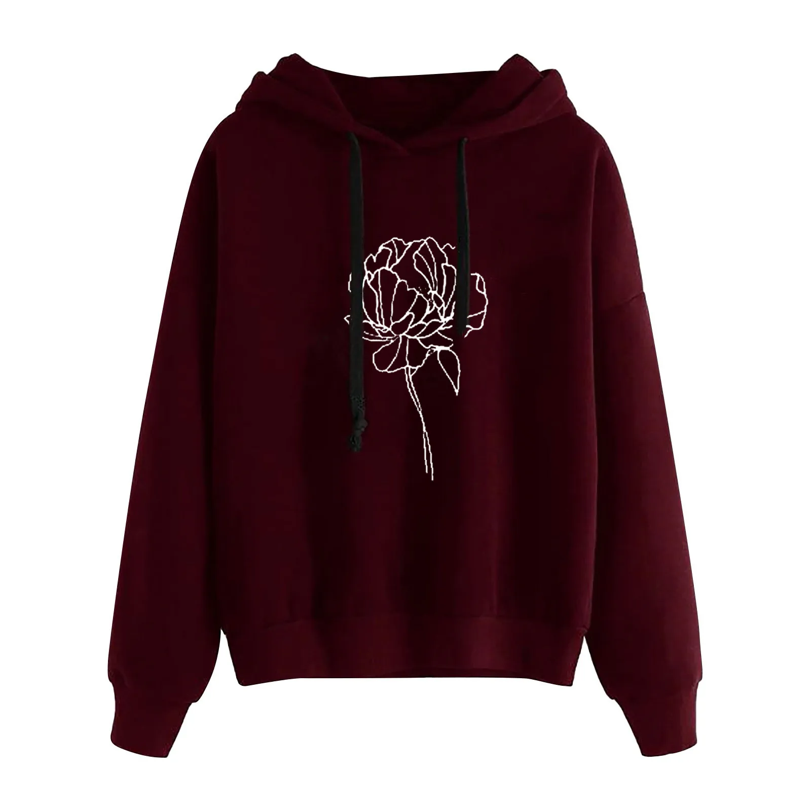 Rose Print Hoodie Women's Autumn Winter Hoodie Sweatshirt Pullover Long Sleeved Comfortable Tops 
Rose Print Hoodie Women's Autumn Winter Hoodie Sweatshirt Pullover Long Sleeved Comfortable Tops