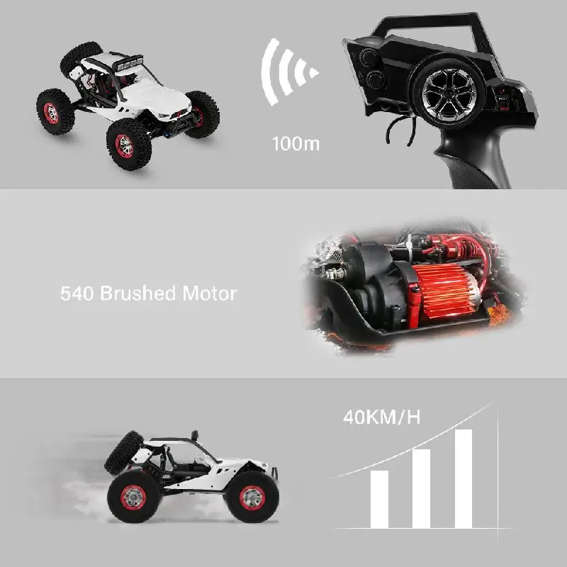 12429 1:12 RC Car Crawler 40km/h High Speed 2.4G 4WD Electric Car with Head Lights RC Off-Road Car Gift For Kids
12429 1:12 RC Car Crawler 40km/h High Speed 2.4G 4WD Electric Car with Head Lights RC Off-Road Car Gift For Kids