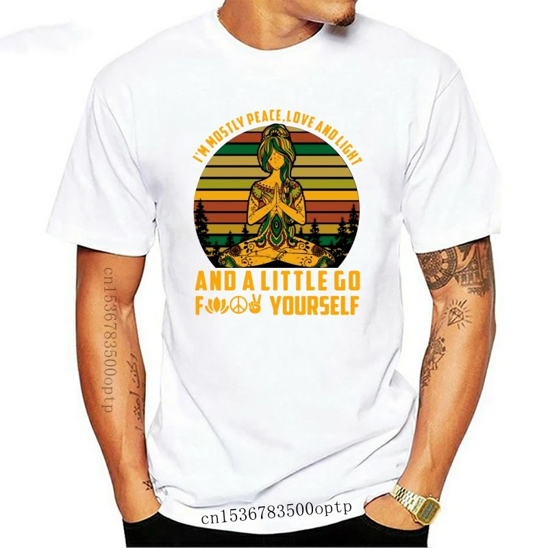 New Yoga T Shirt I'M Mostly Peace Love And Light Retro Classic Xmas Gift Men Tee Top For Youth Middle-Age The Old Tee Shirt 
New Yoga T Shirt I'M Mostly Peace Love And Light Retro Classic Xmas Gift Men Tee Top For Youth Middle-Age The Old Tee Shirt