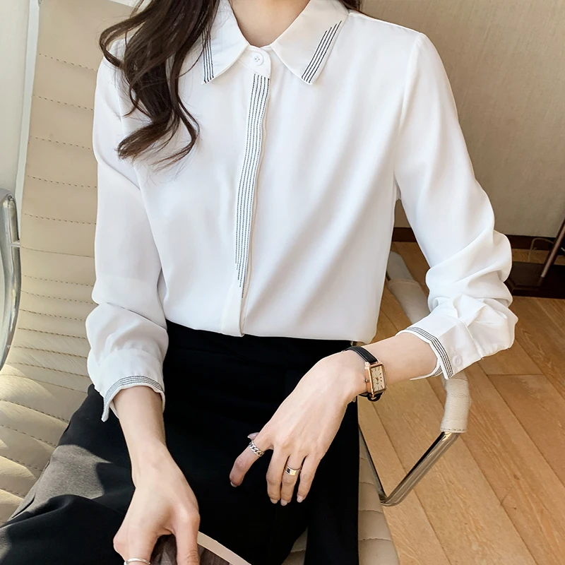 Long-sleeve Women's Shirts Top 2021 Fall Fashion OL Shirt Button Blouse Office Ladies Tops Polo-Neck Solid Women Clothes Blouses
Long-sleeve Women's Shirts Top 2021 Fall Fashion OL Shirt Button Blouse Office Ladies Tops Polo-Neck Solid Women Clothes Blouses