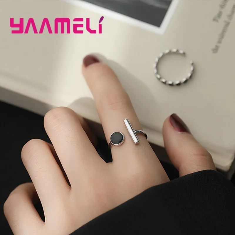 Punk Geometric Open Adjustable Rings For Women Girl Round Enamel Ring 925 Sterling Silver Jelwery Female Male Gifts Bijoux
Punk Geometric Open Adjustable Rings For Women Girl Round Enamel Ring 925 Sterling Silver Jelwery Female Male Gifts Bijoux
