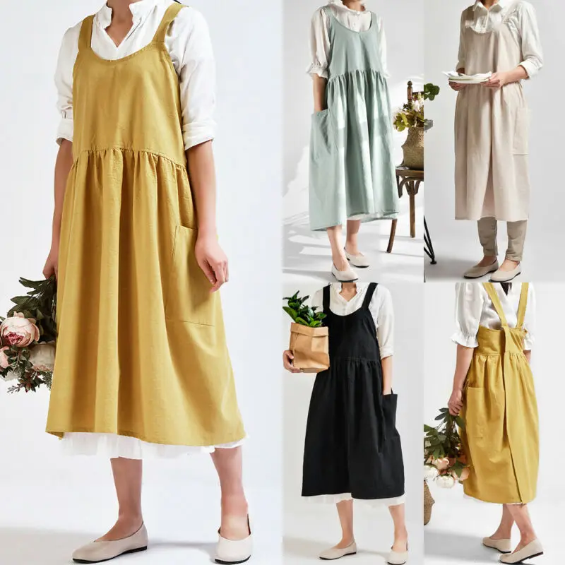 1PC Women Bib Apron Cotton Linen Pinafore Dress Cafe Kitchen Cooking Florist Vintage
1PC Women Bib Apron Cotton Linen Pinafore Dress Cafe Kitchen Cooking Florist Vintage