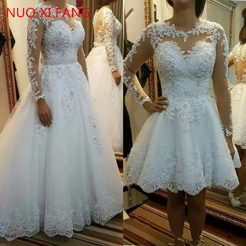 Vintage 2020 New Detachable Train Princess Vestido De Noiva Lace Appliques Pearls Bridal Gowns 2 in 1 Ball Gown Wedding Dresses
Vintage 2020 New Detachable Train Princess Vestido De Noiva Lace Appliques Pearls Bridal Gowns 2 in 1 Ball Gown Wedding Dresses