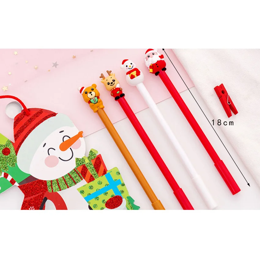 4 шт. мультяшный Рождественский медведь снеговик Санта-Клаус лось гелевая ручка