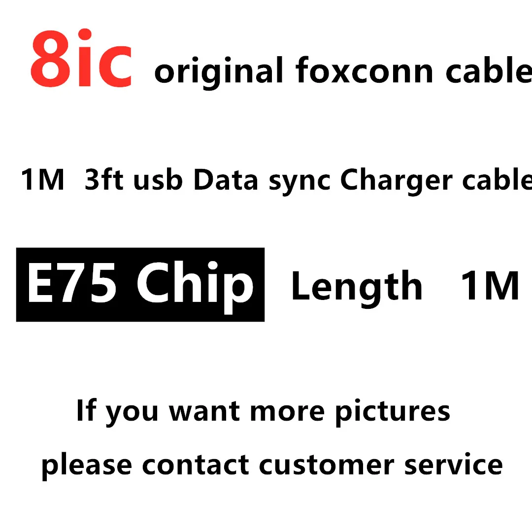 50 шт./лот оригинальный 8ic 1 м/3 фута 2 м/6 футов E75 чип USB данные от Foxconn кабель зарядное устройство для 5 5S 6 6s 7 7plus 8 8pl X с новой коробкой
50 шт./лот оригинальный 8ic 1 м/3 фута 2 м/6 футов E75 чип USB данные от Foxconn кабель зарядное устройство для 5 5S 6 6s 7 7plus 8 8pl X с новой коробкой