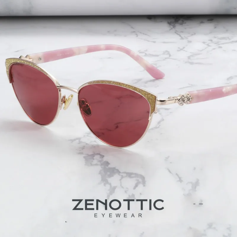 Женские солнцезащитные очки кошачий глаз ZENOTTIC поляризационные с защитой UV400