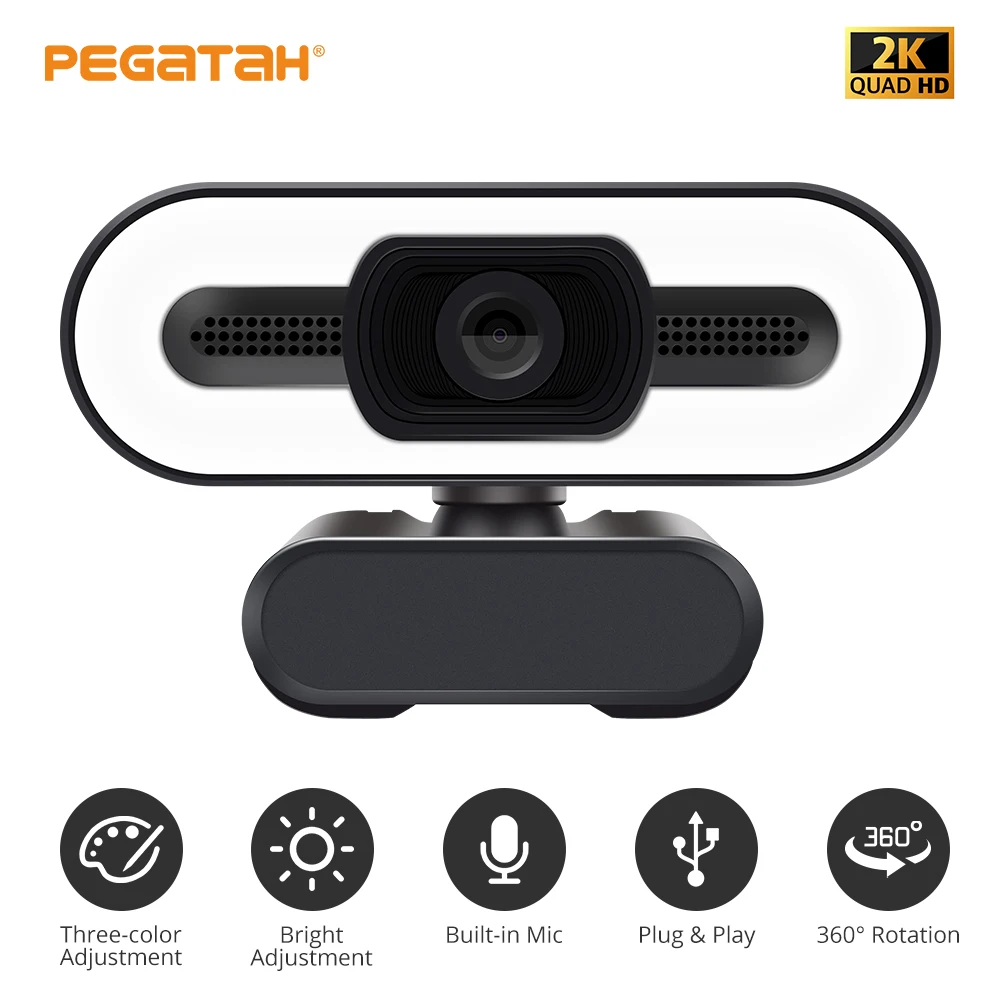 Full HD 2K Webcam with Fill Light Web Camera with Microphone For PC Laptop Auto Focus 1080P USB Cameras for Youtube
Full HD 2K Webcam with Fill Light Web Camera with Microphone For PC Laptop Auto Focus 1080P USB Cameras for Youtube