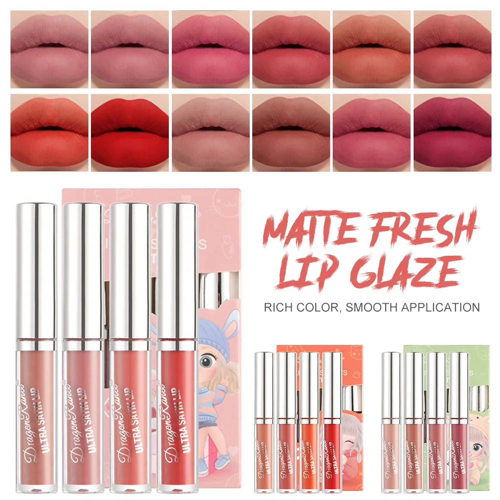 4PCS Lip Glaze Velvet Matte Liquid Lipstick Waterproof Long Lasting Lip Gloss Tint Non-stick Cup Beauty Makeup Set Cosmetic
4PCS Lip Glaze Velvet Matte Liquid Lipstick Waterproof Long Lasting Lip Gloss Tint Non-stick Cup Beauty Makeup Set Cosmetic