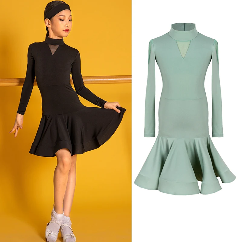 Girls' Latin Dance Dress Black Latin Competition Dresses Kids Cha Cha Samba Practice Training Clothes Salsa Girl Dress BL5288
Girls' Latin Dance Dress Black Latin Competition Dresses Kids Cha Cha Samba Practice Training Clothes Salsa Girl Dress BL5288