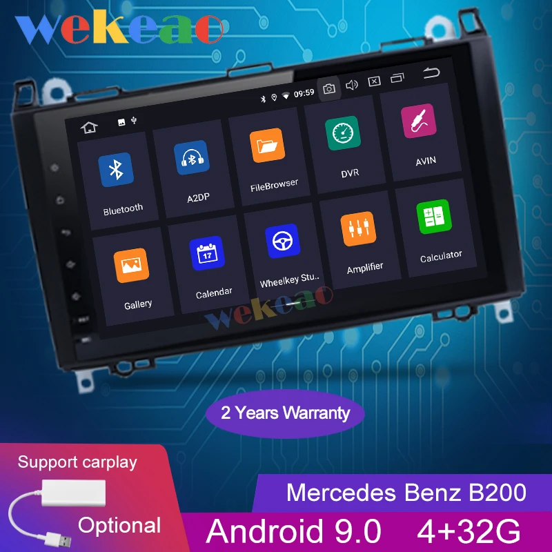 Wekeao 9'' Android 9.0 Car Radio GPS Navigation For Mercedes Benz B200 W203 S203 C180 C200 C209 W209 C208 W208 Car DVD Player 4G
Wekeao 9'' Android 9.0 Car Radio GPS Navigation For Mercedes Benz B200 W203 S203 C180 C200 C209 W209 C208 W208 Car DVD Player 4G