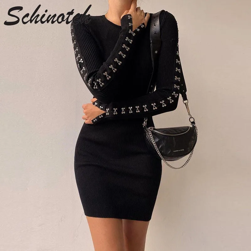 Schinotch Women Slim Dress Sexy Bodycon Skinny Long Sleeve Turtleneck Dress Lady's Autumn Solid Color Rib Knit Streetwear
Schinotch Women Slim Dress Sexy Bodycon Skinny Long Sleeve Turtleneck Dress Lady's Autumn Solid Color Rib Knit Streetwear