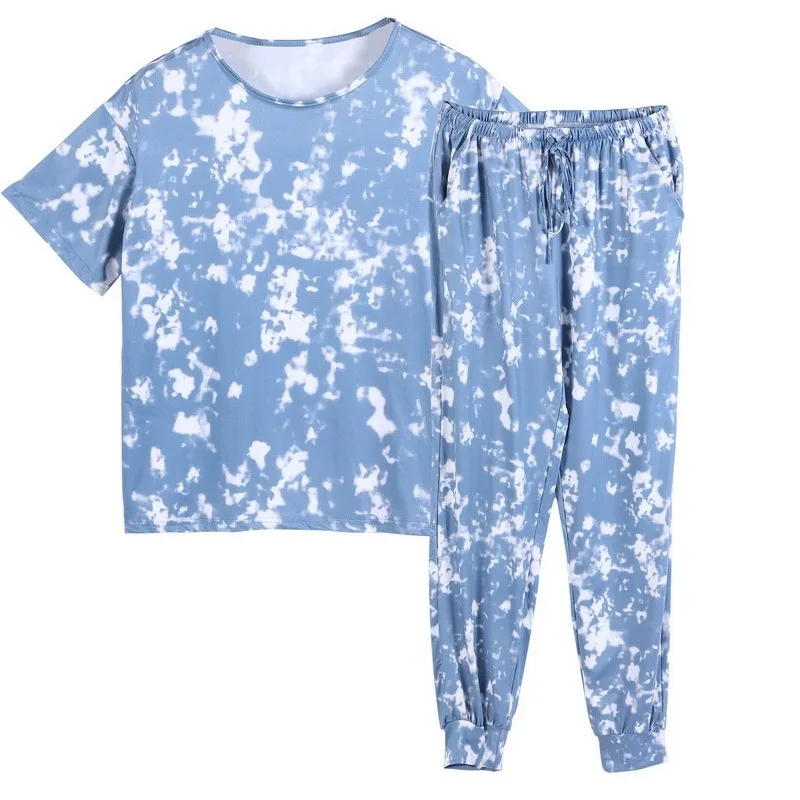 Women Tie Dye Printed Tracksuit 2pcs Short Sleeve Tops Long Pant Casual Ladies Female Clothes Set Summer Sportswear Homewear New
Women Tie Dye Printed Tracksuit 2pcs Short Sleeve Tops Long Pant Casual Ladies Female Clothes Set Summer Sportswear Homewear New