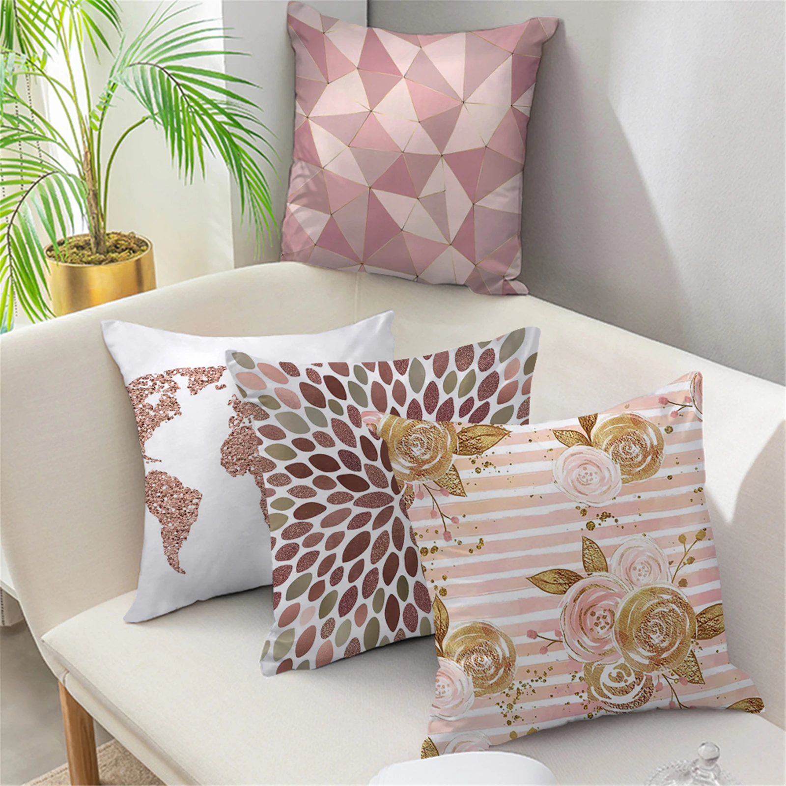 Luxury Bronzing Cushion Cover Pink Geometric Decorative Throw Pillows For Living Room Bedroom Sofa Chair Cushion Cover Almofada
Luxury Bronzing Cushion Cover Pink Geometric Decorative Throw Pillows For Living Room Bedroom Sofa Chair Cushion Cover Almofada