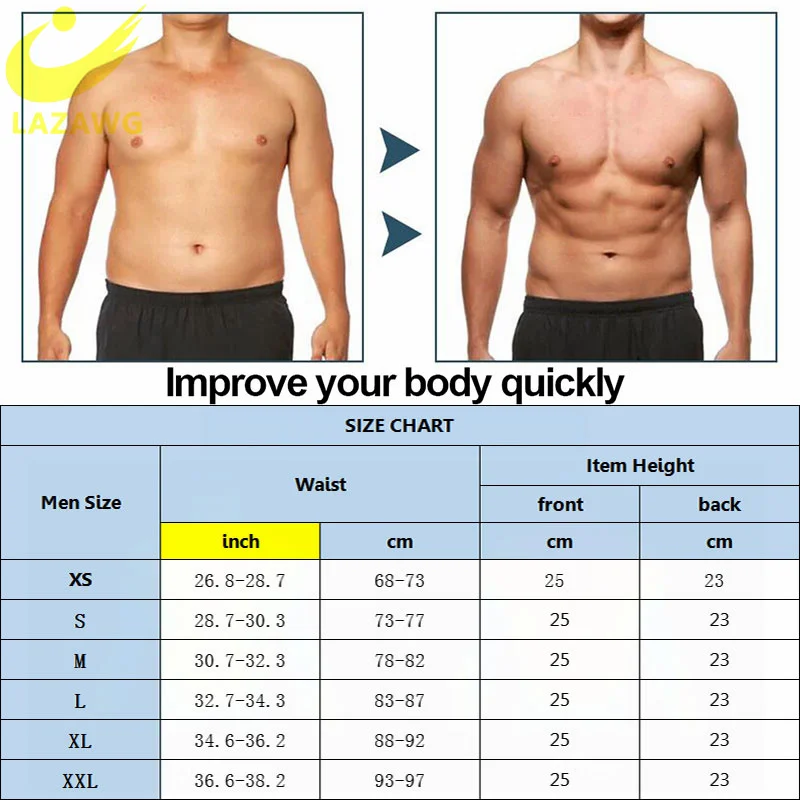 LAZAWG Men Waist Trainer Sauna Sweat Neoprene Belt Slimming Workout Fitness Body Shaper Strap Fitness Weight Loss Trimmer Belly
LAZAWG Men Waist Trainer Sauna Sweat Neoprene Belt Slimming Workout Fitness Body Shaper Strap Fitness Weight Loss Trimmer Belly