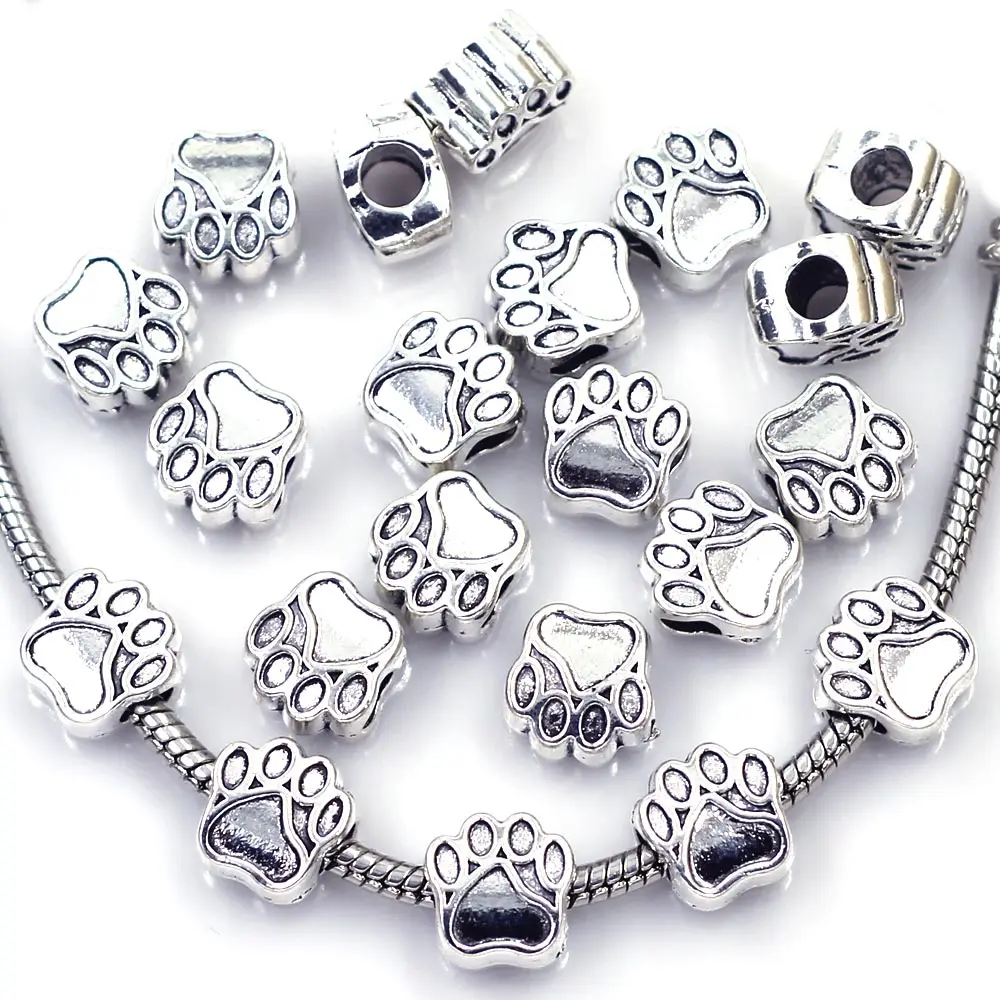 10Pcs European Spacer Beads Bear's Paw Animal Antique Silver Tone Fit Snake Chain Charms Bracelets DIY Finding 11x11mm
10Pcs European Spacer Beads Bear's Paw Animal Antique Silver Tone Fit Snake Chain Charms Bracelets DIY Finding 11x11mm