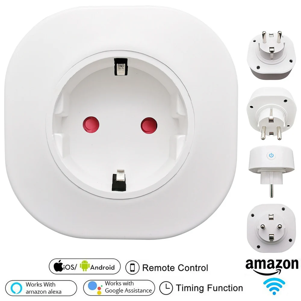 Smart Plug WiFi Outlet Mini Plug 16A Works with Alexa Google Home Wireless Smart Socket Remote Control Timer Plug
Smart Plug WiFi Outlet Mini Plug 16A Works with Alexa Google Home Wireless Smart Socket Remote Control Timer Plug
